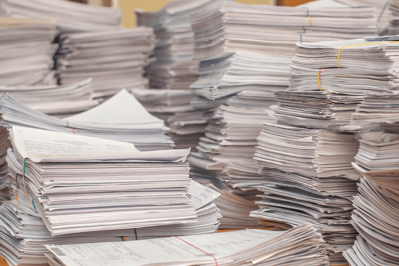 stack of paper piles