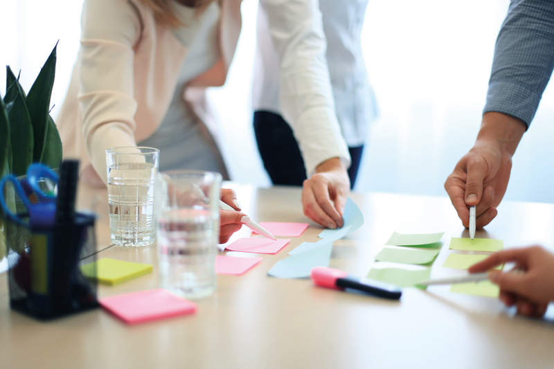 Business people hands working with papers at meeting