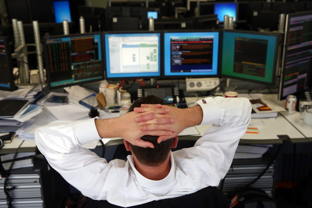 Trader at screens