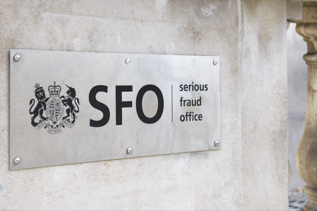 Serious Fraud Office nameplate