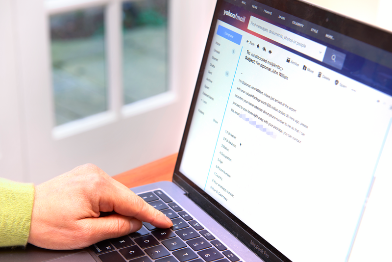 Email on computer screen