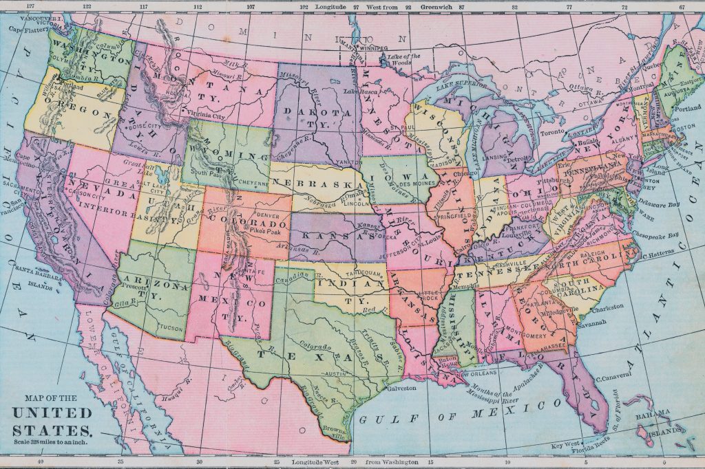 Image of a map of the 50 US states