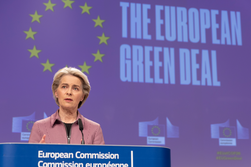 EU Commission's President Ursula von der Leyen holds a press conference on Europe's Green Agenda