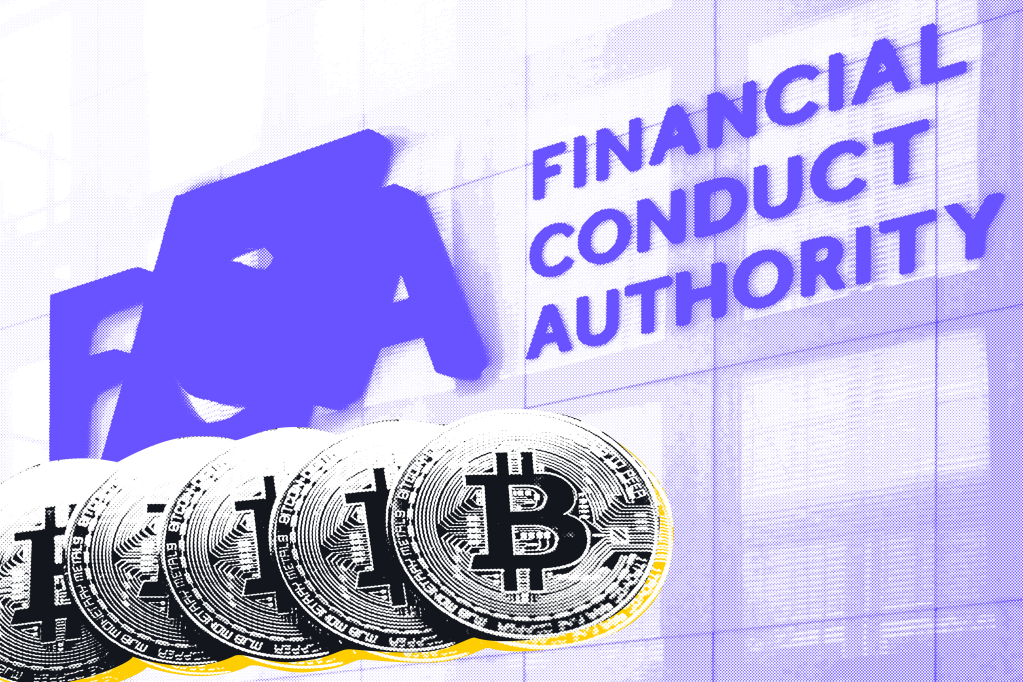 Montage of the FCA logo and crypto