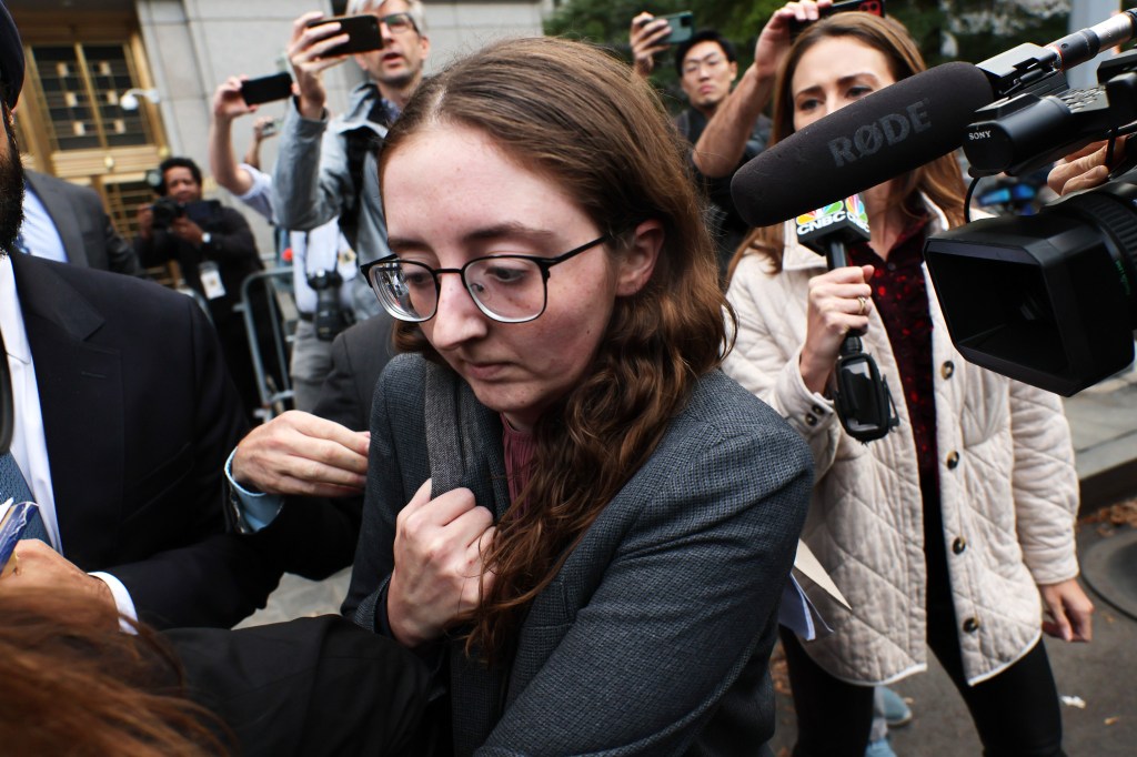 Caroline Ellison leaves the courtroom