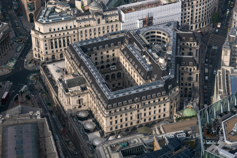 The Bank of England is pictured from the Horizon 22 viewing area on September 27, 2023 in London