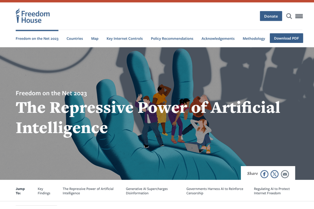 Report shows advances in AI leading to growing online human rights issues