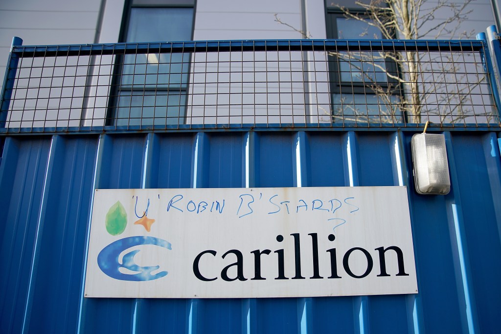 Carillion sign with 'Robin B 'Stards' graffitti