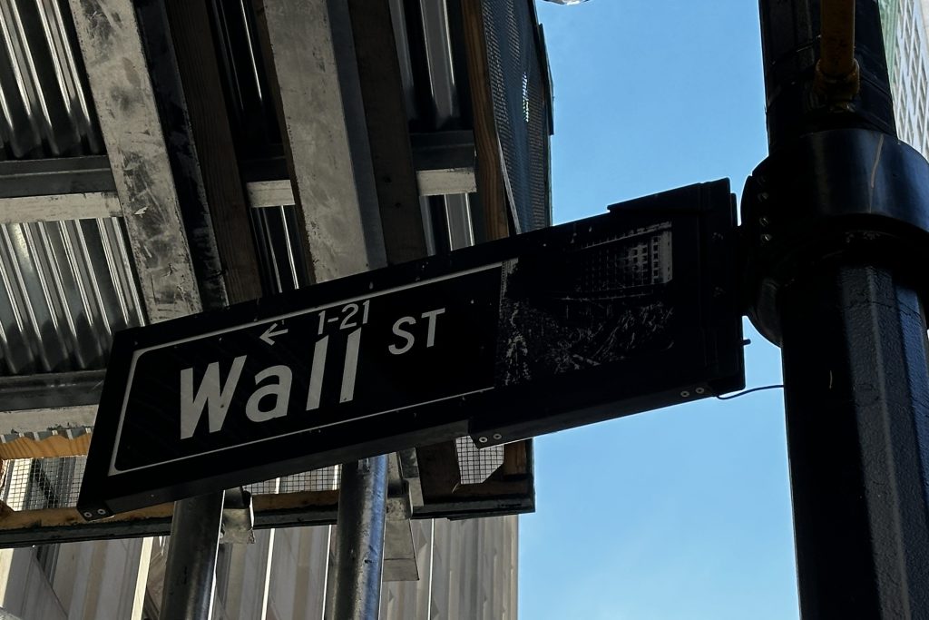 Image of the Wall Street sign in NYC.