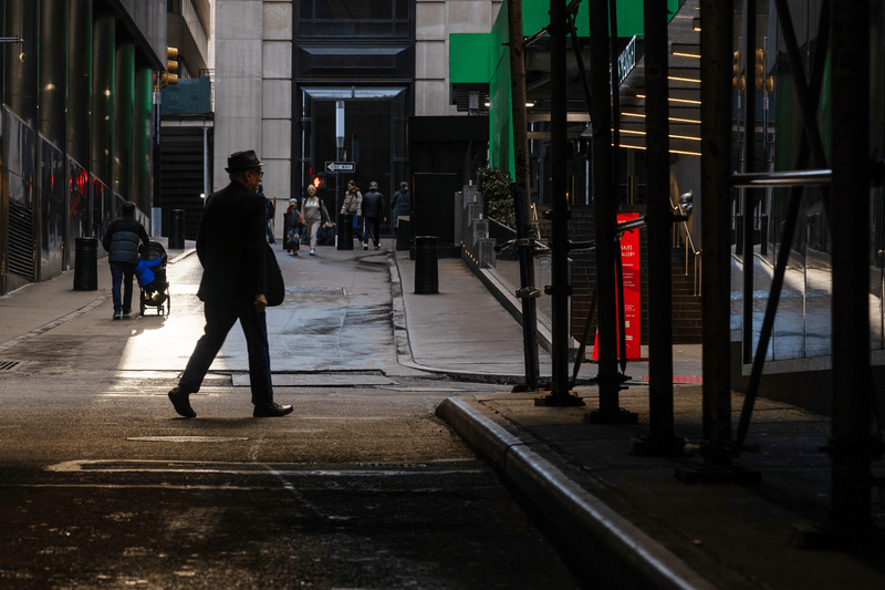 Man walking on the streets of New York.
