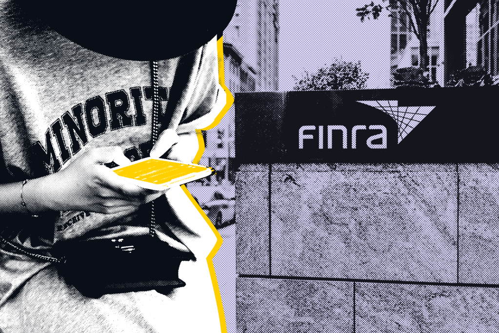 Montage of woman messaging on her mobile phone next to the FIRNA sign.