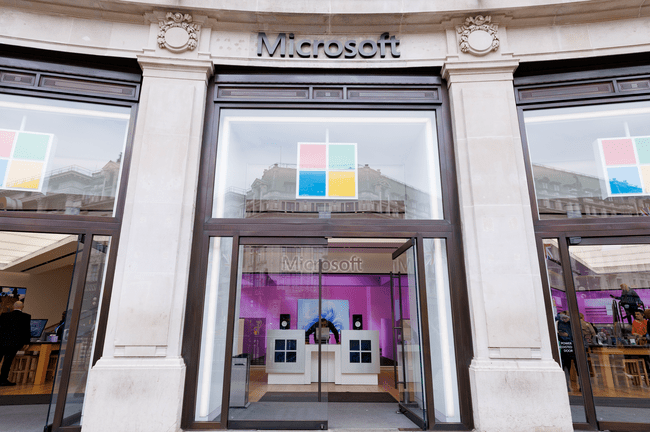 A general view outside the Microsoft Experience Centre in Oxford Circus.