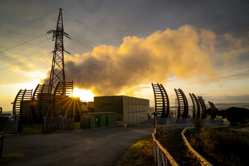 A view of the ENEL geothermal power plant of San Martino in Tuscany