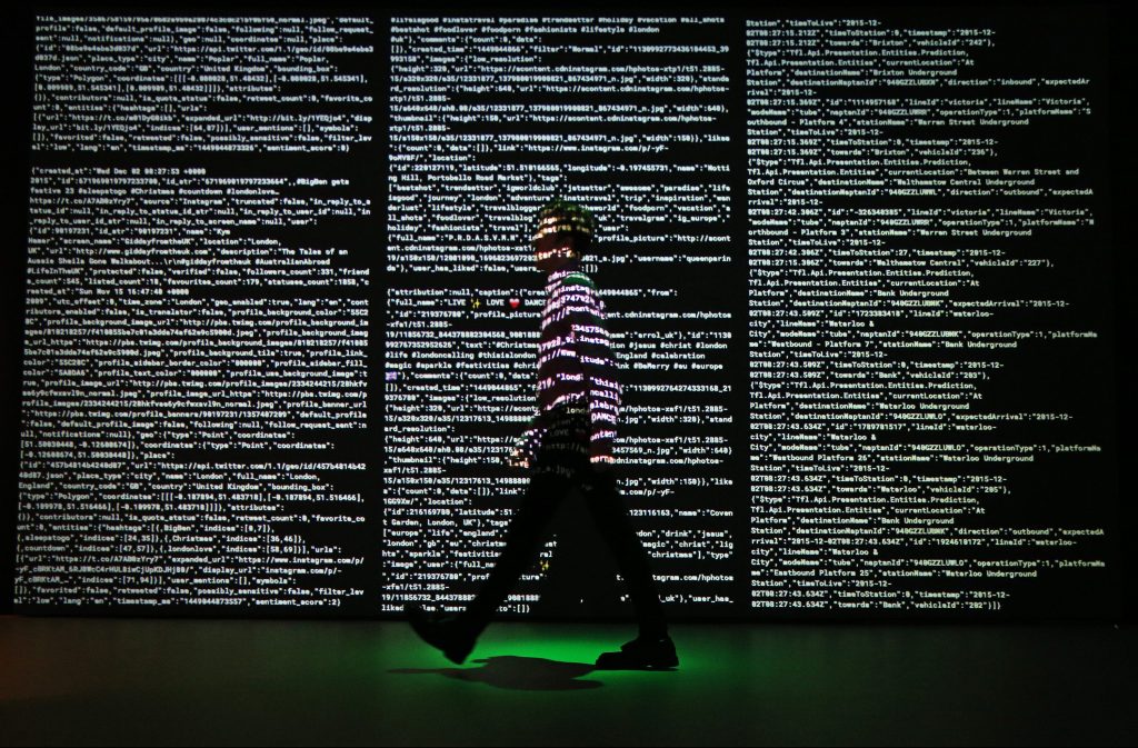Image of illuminated data feeds.