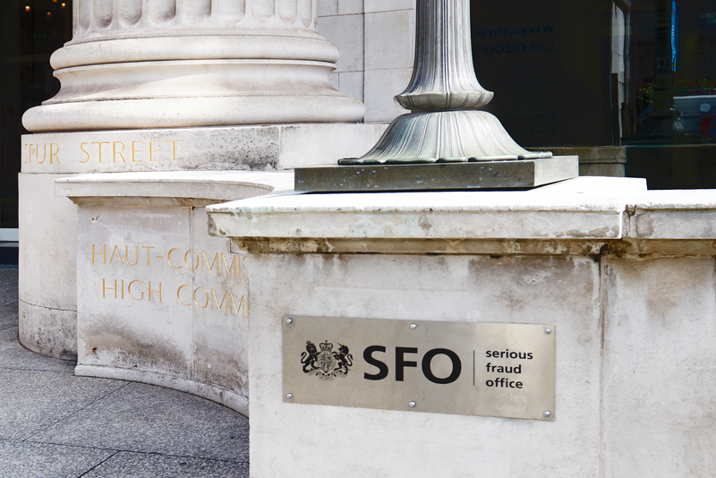 Serious Fraud Office known as the SFO. the picture shows the building exterior with signage.