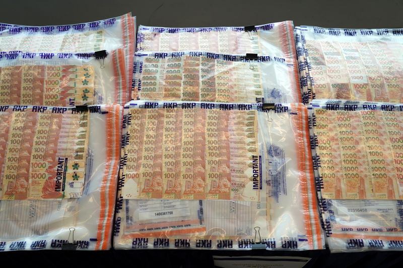The biggest money laundering case which involved 6.3 billion Hong Kong dollars is cracked by Hong Kong police on 20th January, 2021 in Hongkong, China.