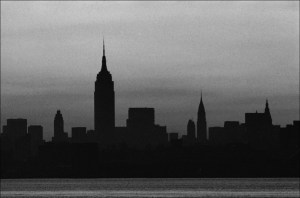 Image of NYC skyline at dusk.