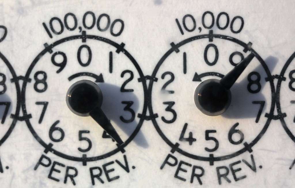 Faces of two dials side by side