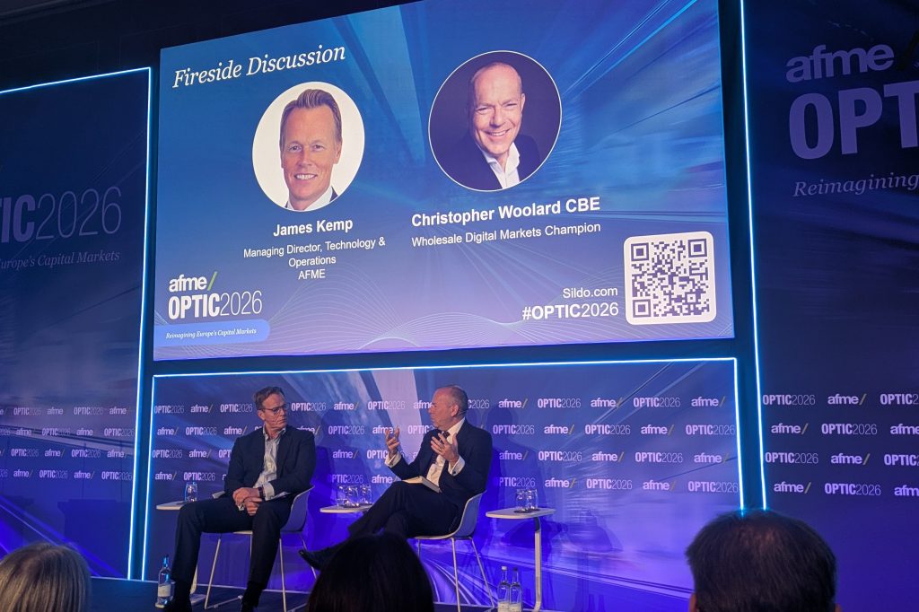 James Kemp, Managing Director, Technology & Operations, AFME and Christopher Woolard CBE, Whole sale Digital Markets Champion at AFME OPTIC 2026