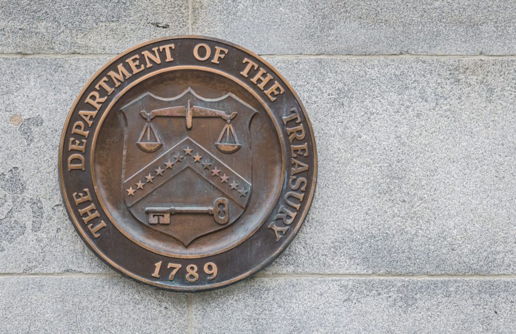 The emblem of the U.S. Department of the Treasury