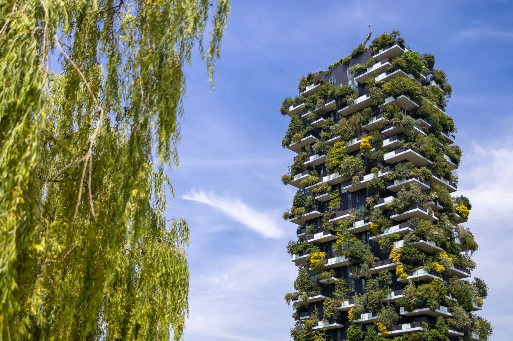 Bosco Verticale is a building designed to minimize it's negative environmental impact and promoting human health by using energy-efficient designs, renewable energy, sustainable materials, and water conservation throughout the building's entire lifecycle.