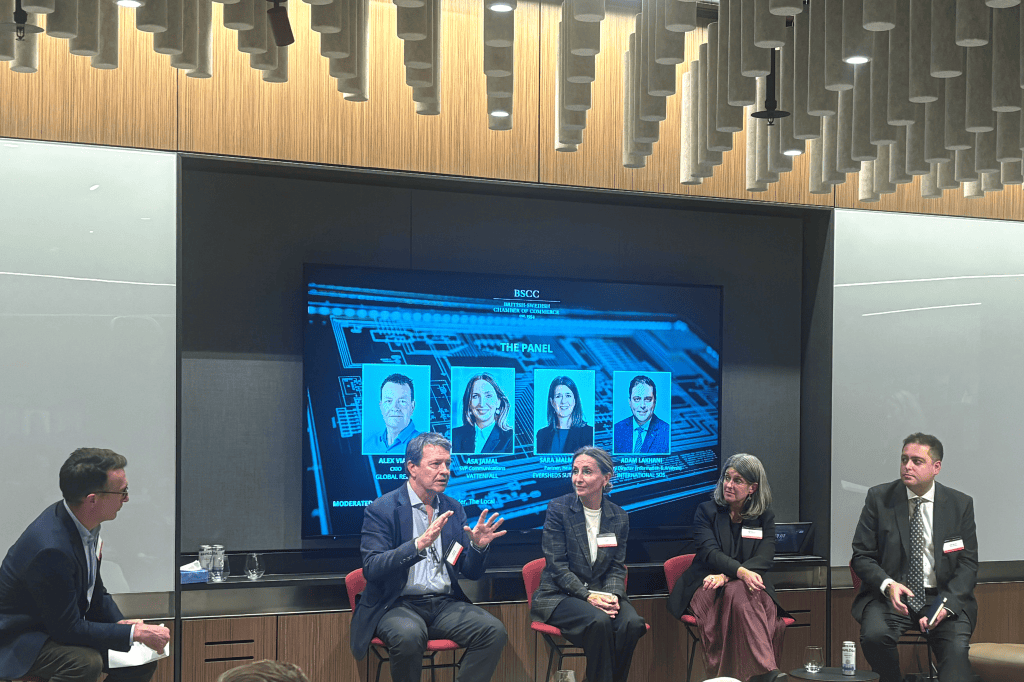 James Savage (The Local) moderates the expert panel including Alex Viall, (Global Relay), &Aring;sa Jamal (Vattenfall), Sara Malmgren (Eversheds Sutherland), and Adam Lakhani (International SOS).